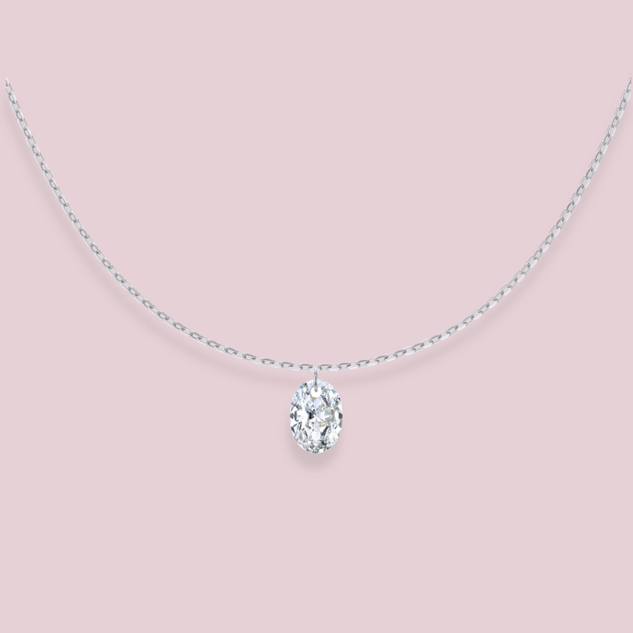AMRITA OVAL Pendant Necklace (Silver)