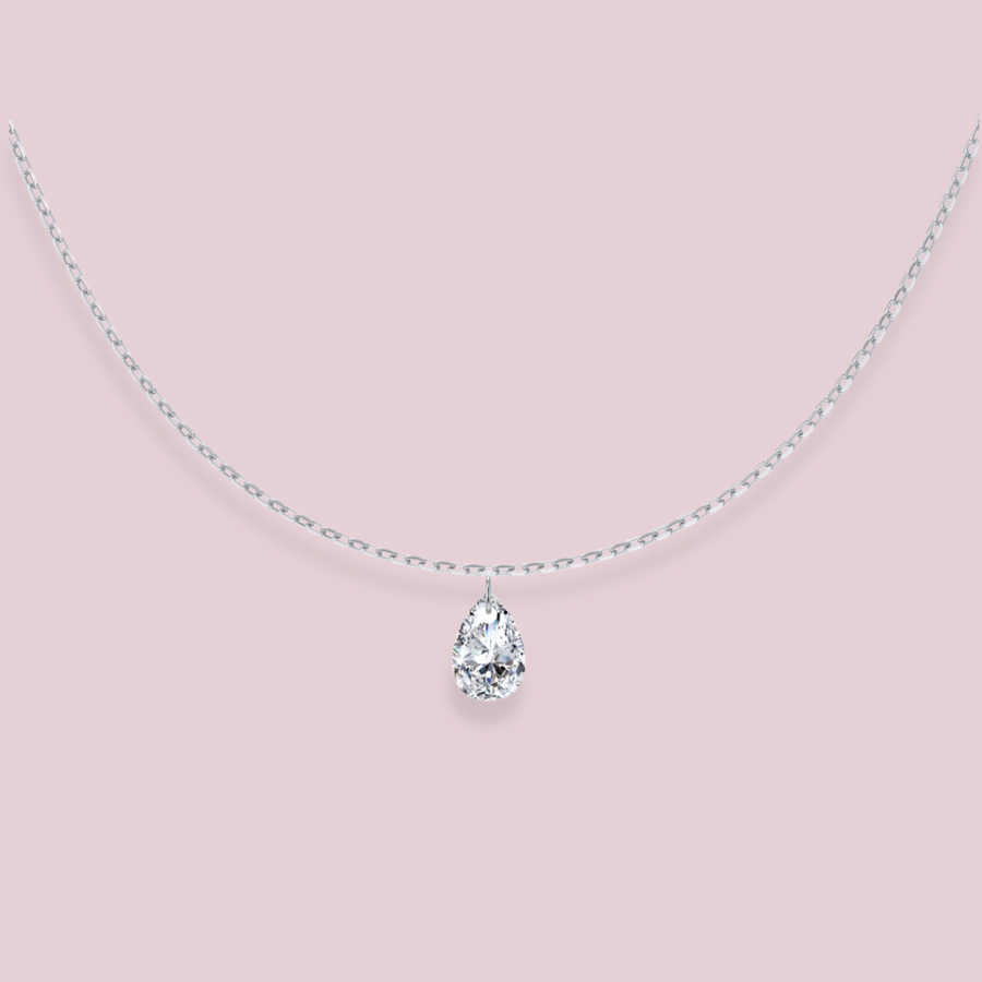 AMRITA PEAR Pendant Necklace (Silver)