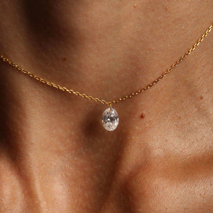 AMRITA OVAL Pendant Necklace (Gold)