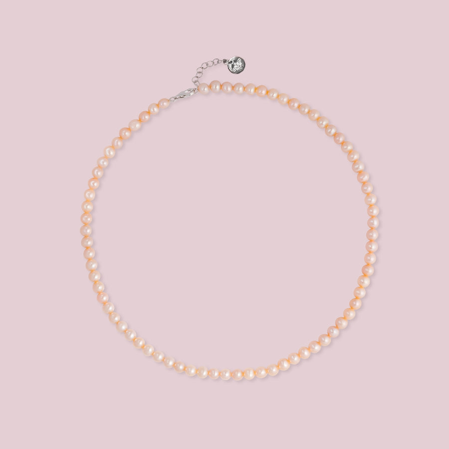 CORAL SUNSET Pearl Necklace (4mm)