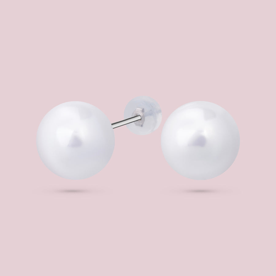 MOONLIT Pearl Earrings - White (10 mm)