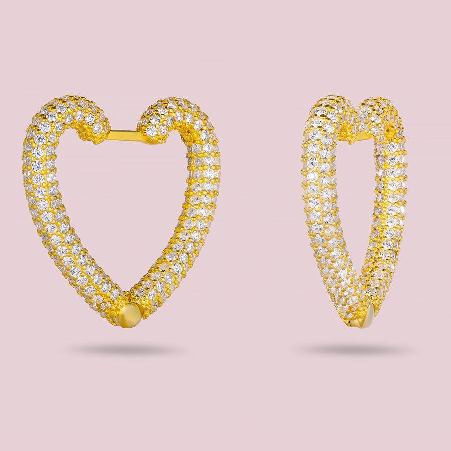 QUEEN ENDGAME Earrings (Heart - Gold)