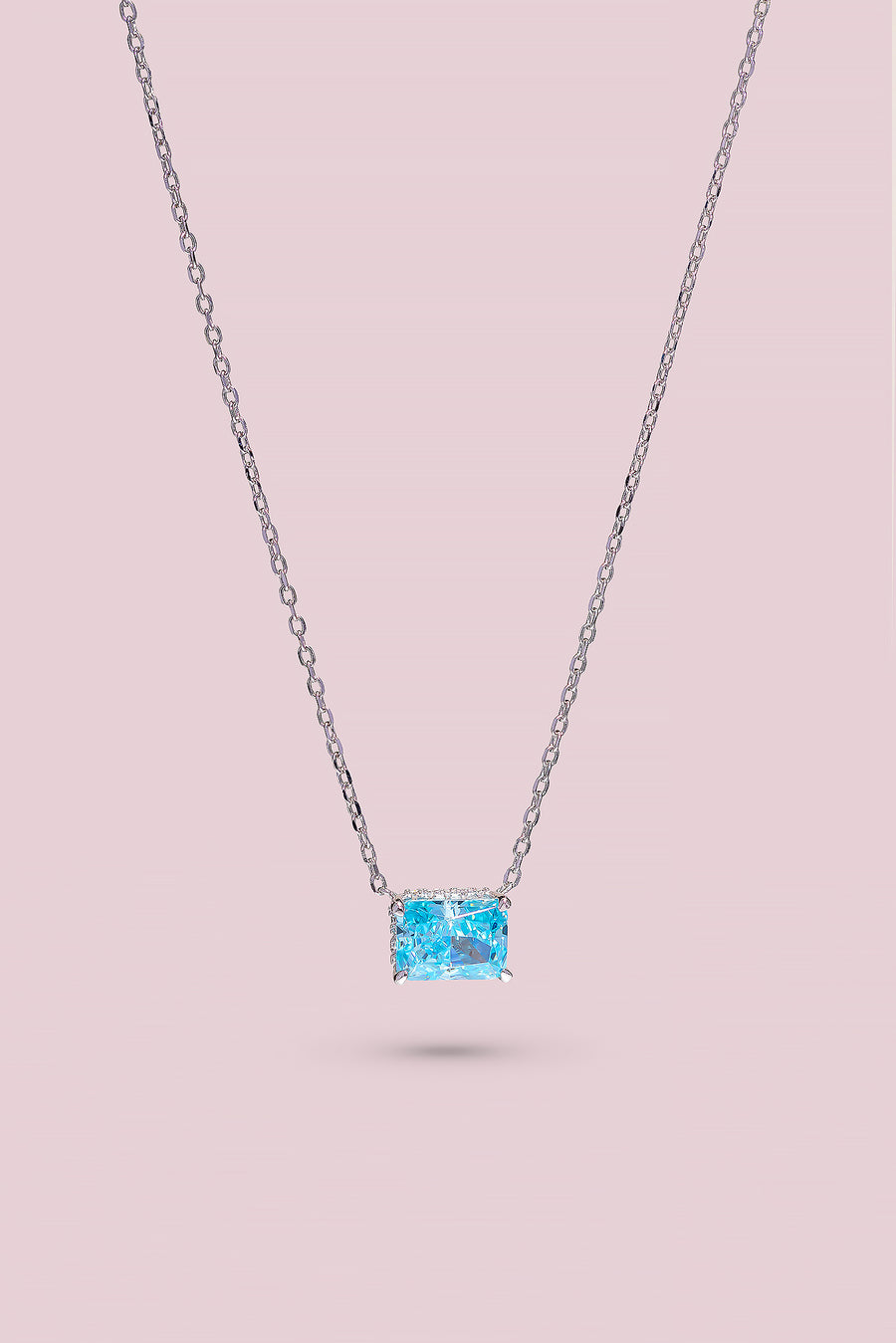 VIVIENNE Pendant Necklace - Blue (Silver)