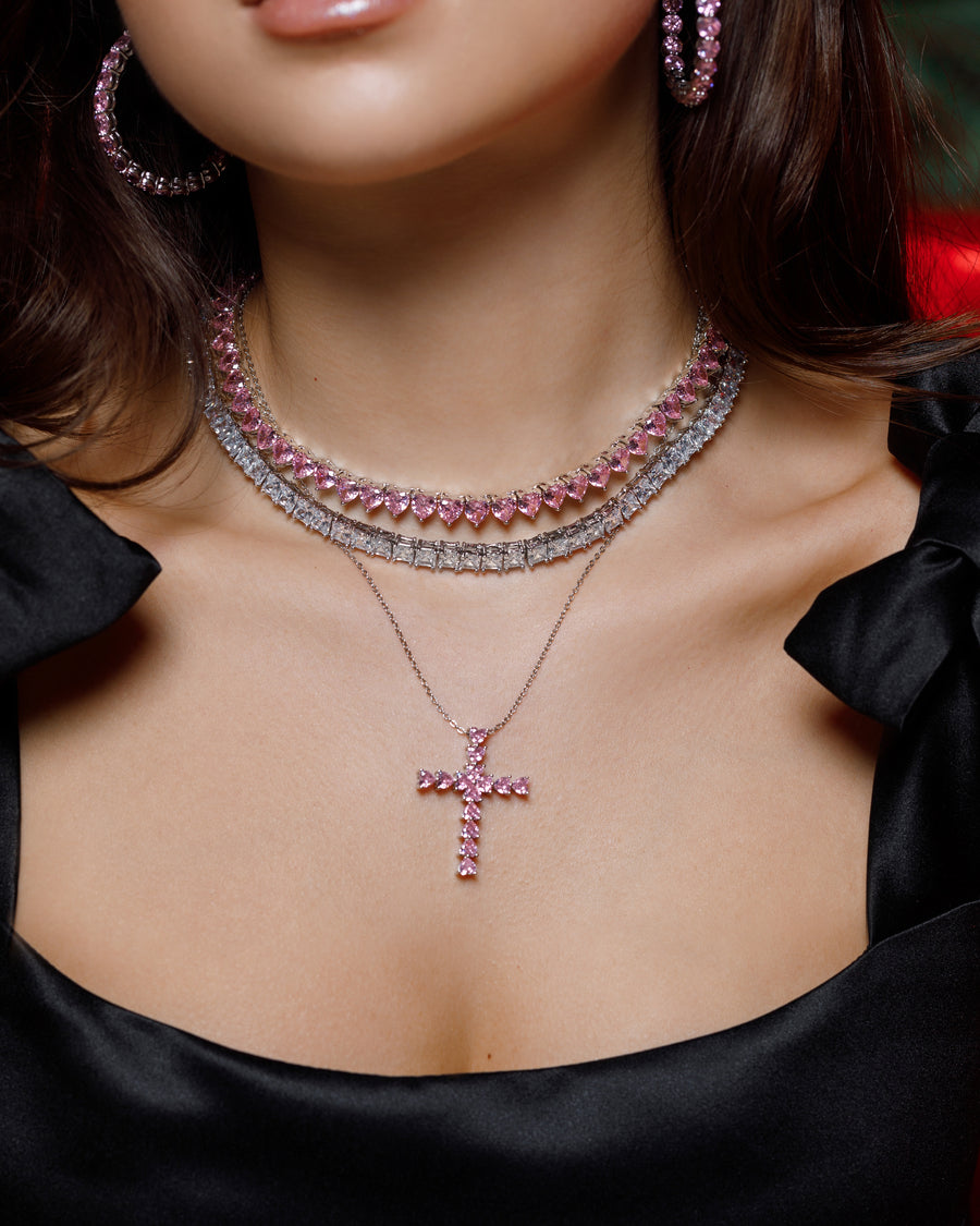 GOOD GIRL Pendant Necklace (Pink)